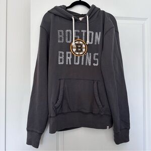 Boston Bruins (XL) Dark Gray Hoodie - Kangaroo Pockets Ice Hockey Sweatshirt